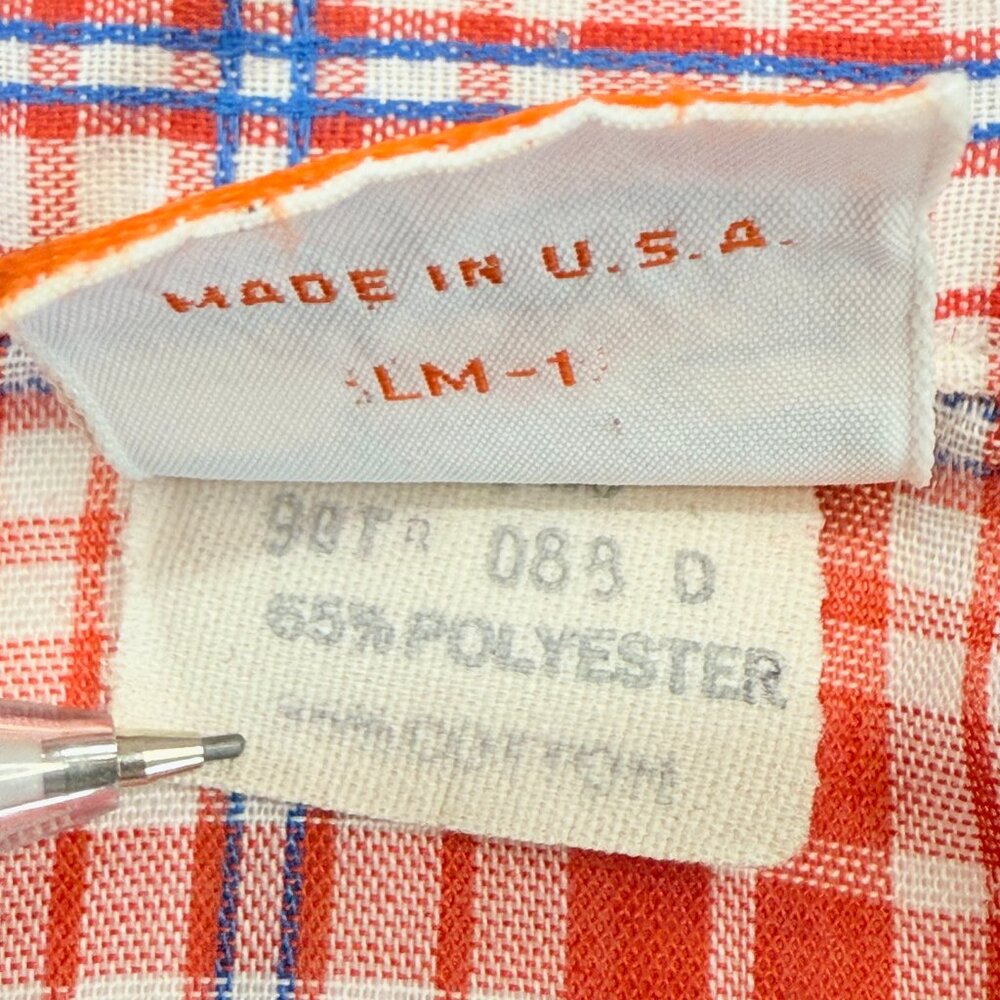 80's Lady Maverick Red Plaid Long Sleeve Button-Up Shirt Size 34 – Cotton Blend - Picture 4 of 9